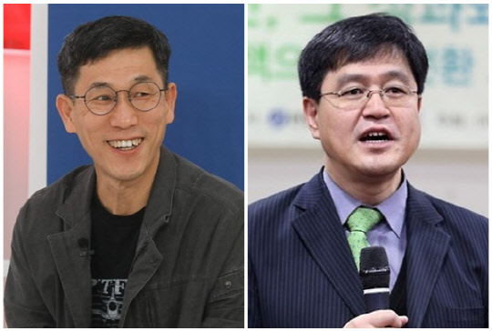 진중권(왼쪽) 광운대학교 특임교수와 김성회 전 대통령실 종교다문화비서관. <연합뉴스>